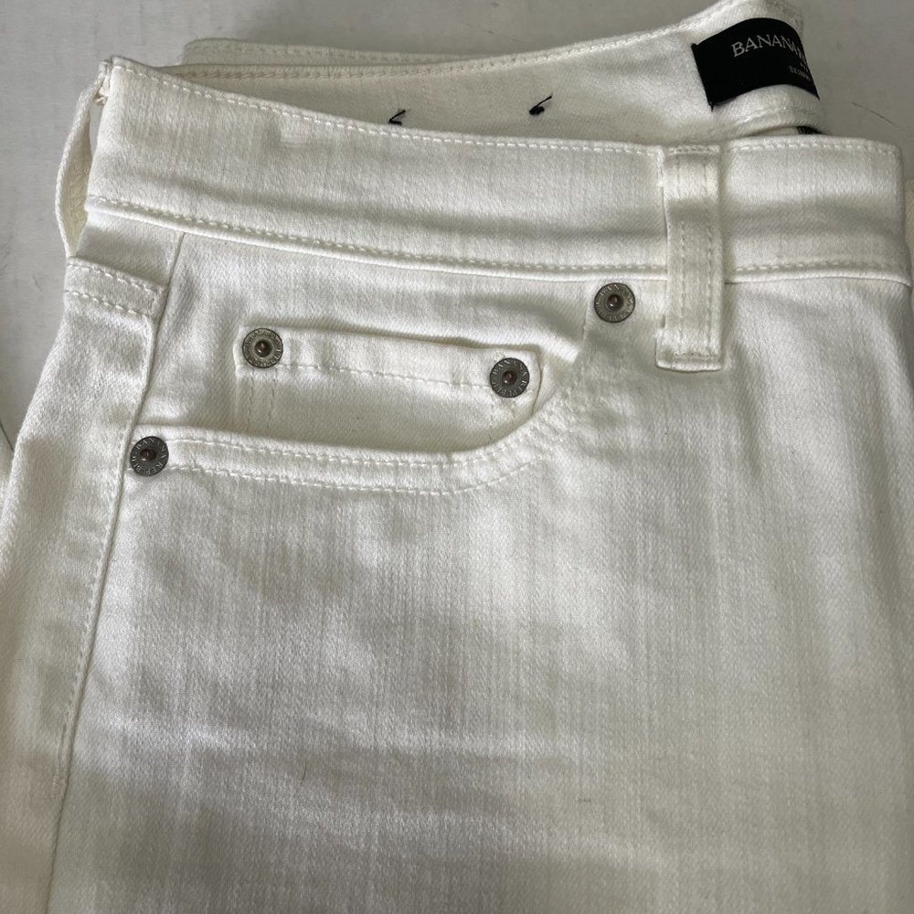 Banana Republic Women's Jeans White Skinny Crop Size 27 / 4 NWOT - Picture 2 of 5